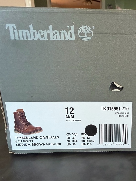 Timberland Originals 6-Inch Boot Medium Brown Nubuck TB015551 NIB Size 12 main image 11